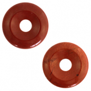 Naturstein Anh&auml;nger Granit Disc Red ochre brown