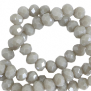 Facetten Top Glas Perlen 4x3mm Rondellen Cloudy grey-pearl shine coating