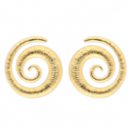 Stainless Steel - Rostfrei Stahl Ohrringe / Ohrstecker Spiral Gold