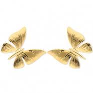 Stainless Steel - Rostfrei Stahl Ohrringe / Ohrstecker Butterfly Gold