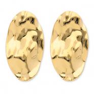 Stainless Steel - Rostfrei Stahl Ohrringe / Ohrstecker Oval Gold