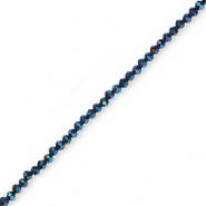 Facetten Top Glas Perlen 4x3mm Rondellen Dark blue-pearl shine coating