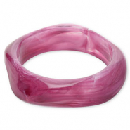 Armbänder Bangle aus Resin Aubergine purple-white