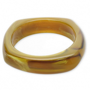 Armbänder Bangle aus Resin Olive green-brown-white