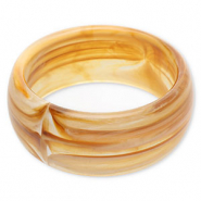 Armbänder Bangle aus Resin Camel brown-white