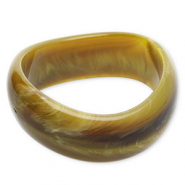 Armbänder Bangle aus Resin Olive green-brown-white