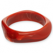Armbänder Bangle aus Resin Rust red-white