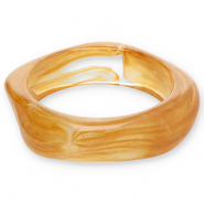 Armbänder Bangle aus Resin Camel brown-white