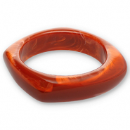 Armbänder Bangle aus Resin Rust red-white