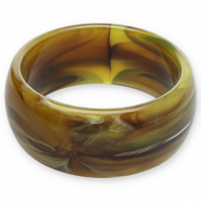 Armbänder Bangle aus Resin Olive green-brown-white