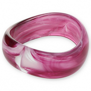 Armbänder Bangle aus Resin Aubergine purple-white
