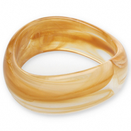 Armbänder Bangle aus Resin Camel brown-white