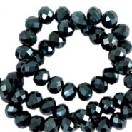 Facetten Top Glas Perlen 8x6mm Rondellen Forest green-pearl shine coating