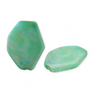 Perlen Naturstein Achat Hexagon Green-white