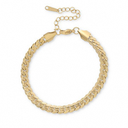 Stainless Steel - Rostfrei Stahl Armb&auml;nder Schlangenkette Gold