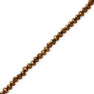 Facetten Top Glas Perlen 4x3 mm Rondellen Metallic bronze
