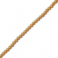 Facetten Top Glas Perlen 4x3 mm Rondellen Camel brown-pearl shine coating
