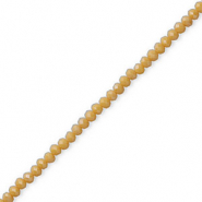 Facetten Top Glas Perlen 4x3 mm Rondellen Light brown-pearl shine coating