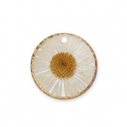 Getrocknete Blumen Anh&auml;nger Gold-beige