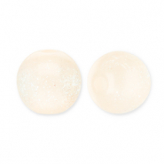 6 mm Perlen aus Acryl mit Glitzer Vanilla yellow-turquoise
