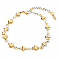 Stainless Steel - Rostfrei Stahl Armbänder Hearts Gold