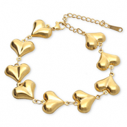 Stainless Steel - Rostfrei Stahl Armbänder Hearts Gold