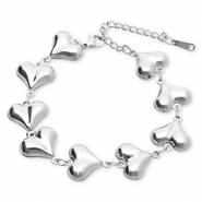 Stainless Steel - Rostfrei Stahl Armbänder Hearts Silver