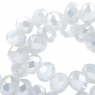 Facetten Top Glas Perlen 4x3mm Rondellen Light grey-pearl diamond coating
