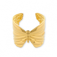 Stainless Steel - Rostfrei Stahl Armbänder Bangle Butterfly Gold