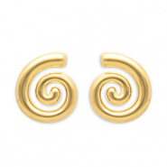 Stainless Steel - Rostfrei Stahl Ohrringe / Ohrstecker Spiral Gold