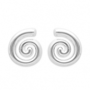 Stainless Steel - Rostfrei Stahl Ohrringe / Ohrstecker Spiral Silver