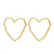 Stainless Steel - Rostfrei Stahl Ohrringe / Ohrstecker Heart Gold