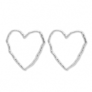 Stainless Steel - Rostfrei Stahl Ohrringe / Ohrstecker Heart Silver