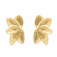 Stainless Steel - Rostfrei Stahl Ohrringe / Ohrstecker Leafs Gold