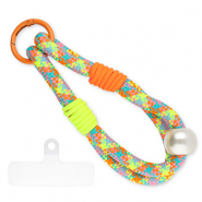 Musthave Segeltau-Handykette inkl. Befestigungs-Patch Neon yellow-neon orange-light pink-blue-ivory white