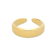 Stainless Steel - Rostfrei Stahl Ringe with Lines Gold