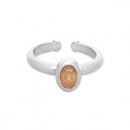 Stainless Steel - Rostfrei Stahl Ringe Silver-light orange