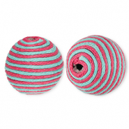 22 mm Perlen aus Acryl mit Wachskordel Blue-mauve