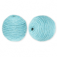 22 mm Perlen aus Acryl mit Wachskordel Light blue
