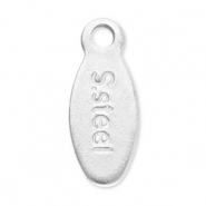 Zubeh&ouml;r aus Stainless Steel - Rostfreiem Stahl Schmuck-Logo-Pl&auml;ttchen "S.steel" Silver