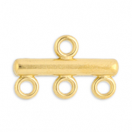Zubehör aus Stainless Steel - Rostfreiem Stahl Anhänger mit 3 Ösen Gold