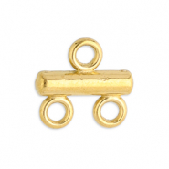 Zubehör aus Stainless Steel - Rostfreiem Stahl Anhänger mit 2 Ösen Gold