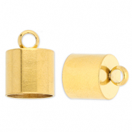 Zubehör aus Stainless Steel - Rostfreiem Stahl Anhänger Endkappen Ø10 mm mit Öse Gold