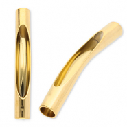 Perlen aus Stainless Steel - Rostfreiem Stahl Tube Gold