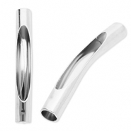 Perlen aus Stainless Steel - Rostfreiem Stahl Tube Silver
