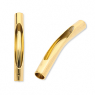 Perlen aus Stainless Steel - Rostfreiem Stahl Tube Gold
