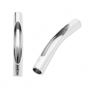Perlen aus Stainless Steel - Rostfreiem Stahl Tube Silver