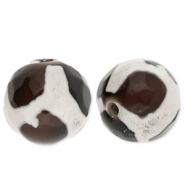 Perlen Naturstein Chalcedon 8 mm Black-brown-white