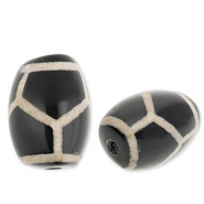 Perlen Naturstein Chalcedon Rice Black-sand beige