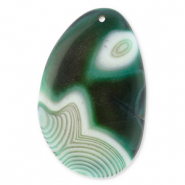 Anh&auml;nger Naturstein Achat Oval Multicolour green-black-white